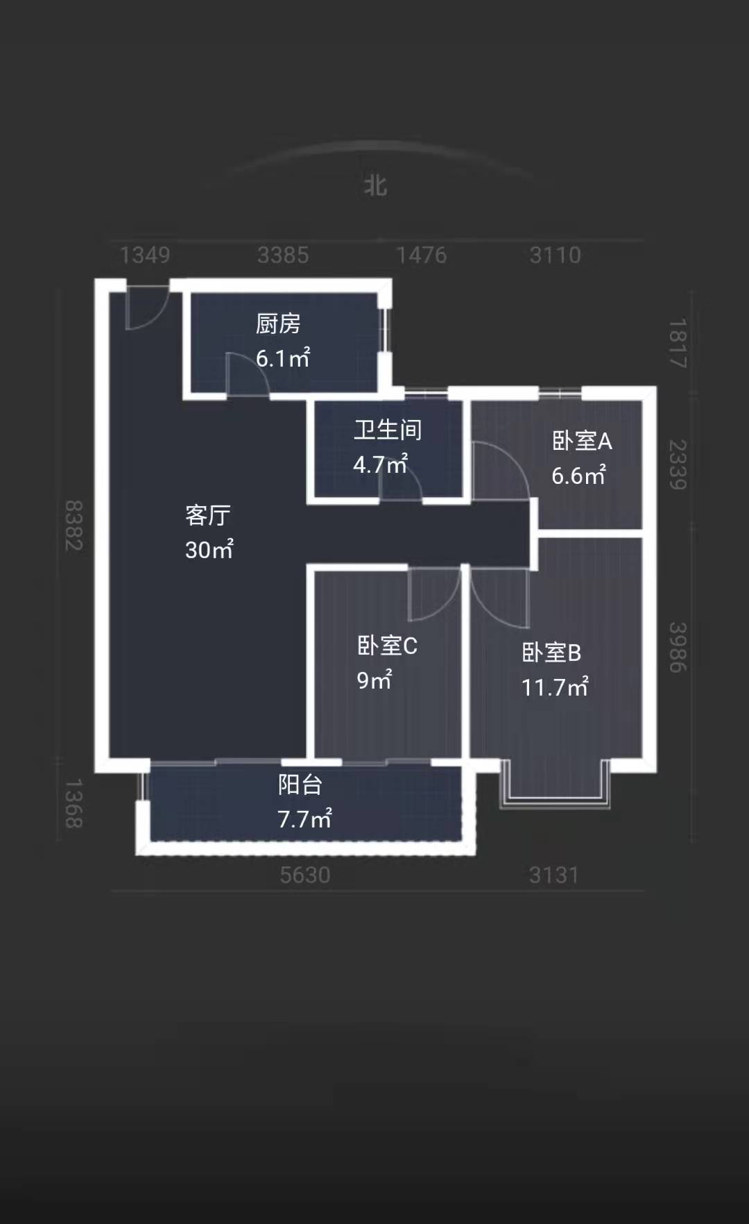 恒大悦珑湾 3室2厅1卫 101m&sup2;