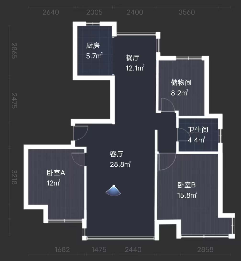 中港城 3室2厅1卫 107m&sup2;