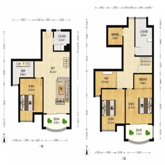 意邦绿墅湾 3室2厅2卫 160m&sup2;