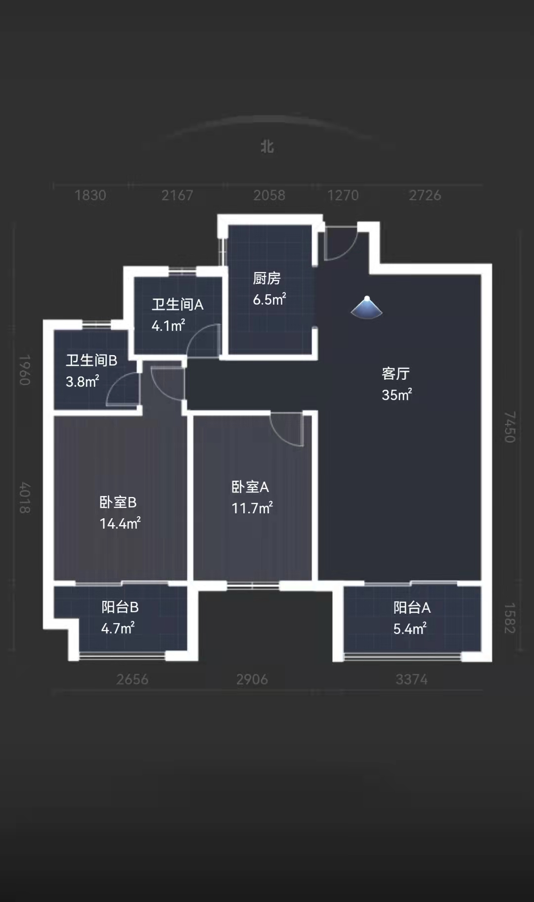 海悦嘉园 2室2厅2卫 108m&sup2;