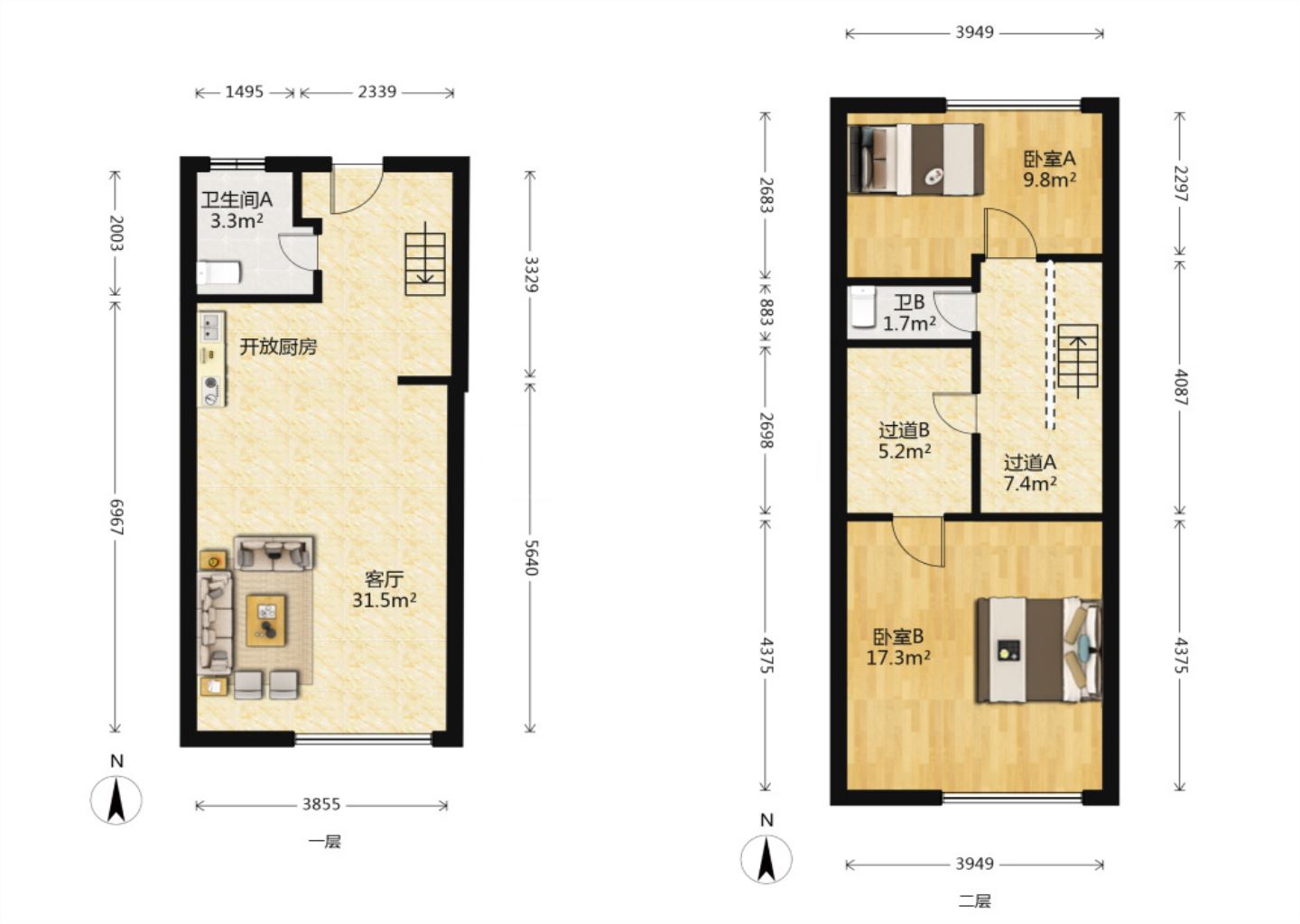 唐人公寓 1室1厅1卫 38.00m&sup2;