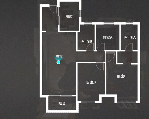 富力半岛花园 3室2厅1卫 110.00m&sup2;