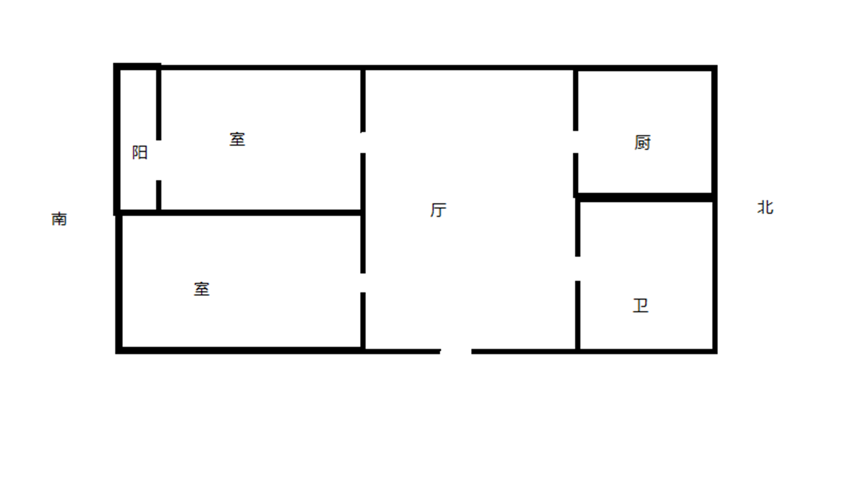 孩儿巷南路60号 2室1厅1卫 61.2m&sup2;