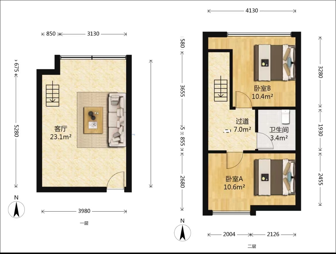 天空之城 1室1厅1卫 40m&sup2;