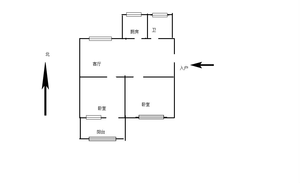 花园角 2室1厅1卫 71.00m&sup2;