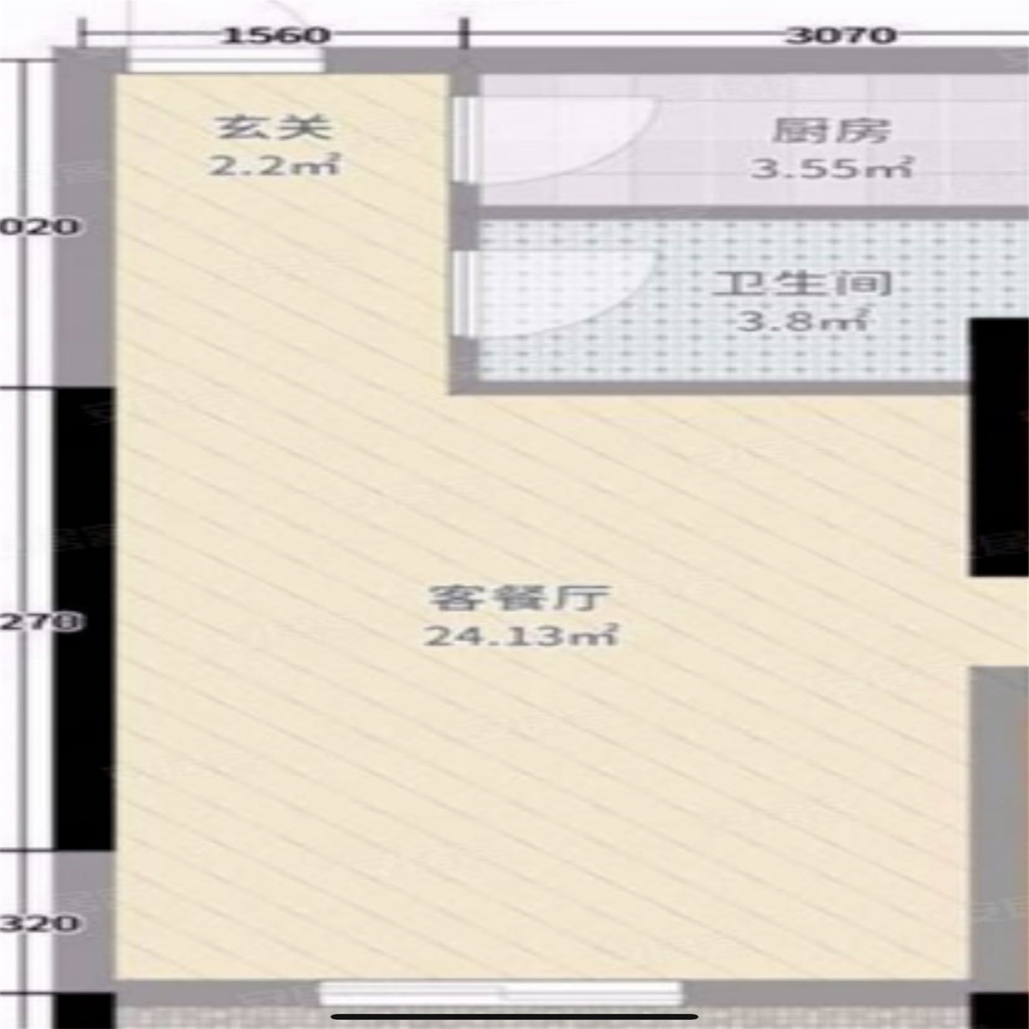 正泰江岸水苑 1室1厅1卫 40m&sup2;