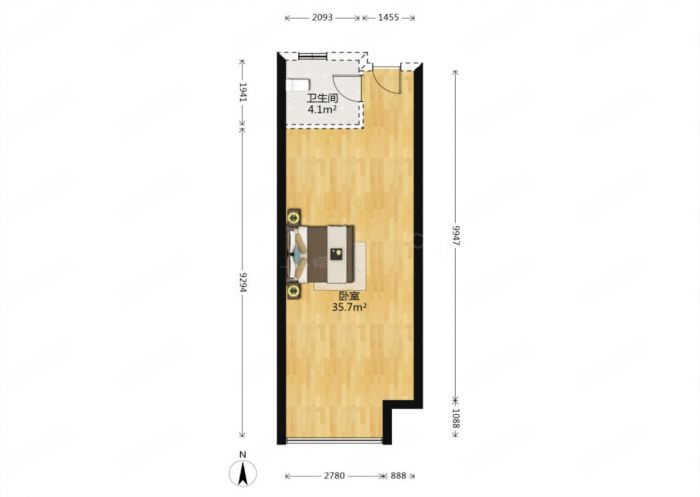 中国南通工业博览城 1室1厅1卫 60.52m&sup2;