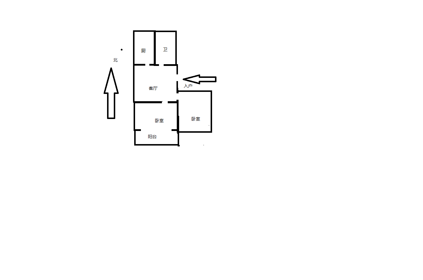 起凤园 2室1厅1卫 61.87m&sup2;