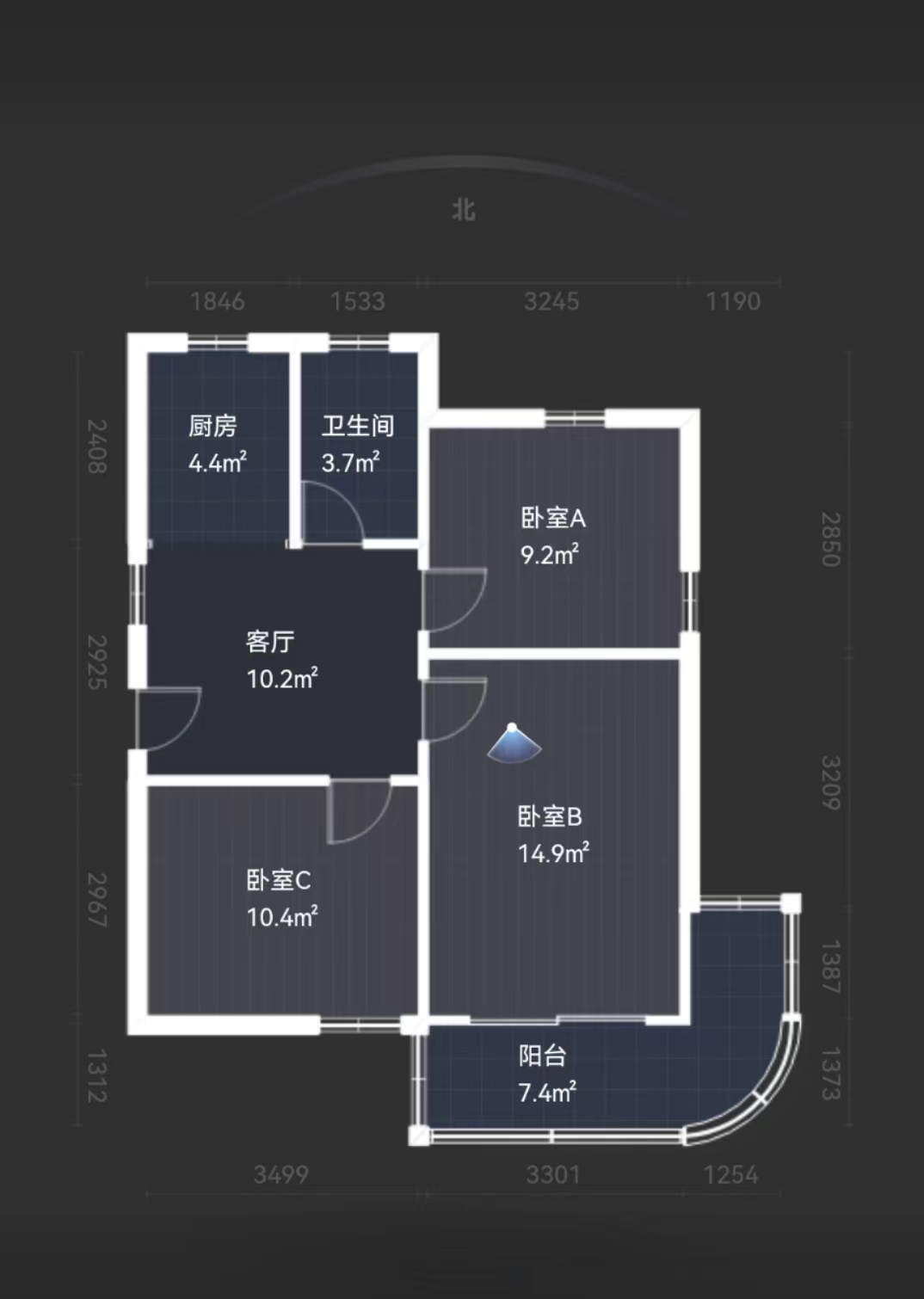 虹桥南村 3室1厅1卫 71.5m&sup2;
