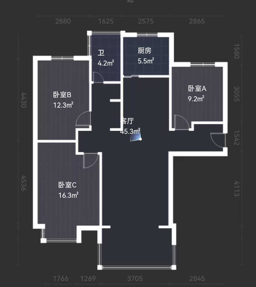 景瑞望府 3室2厅2卫 114.67m&sup2;
