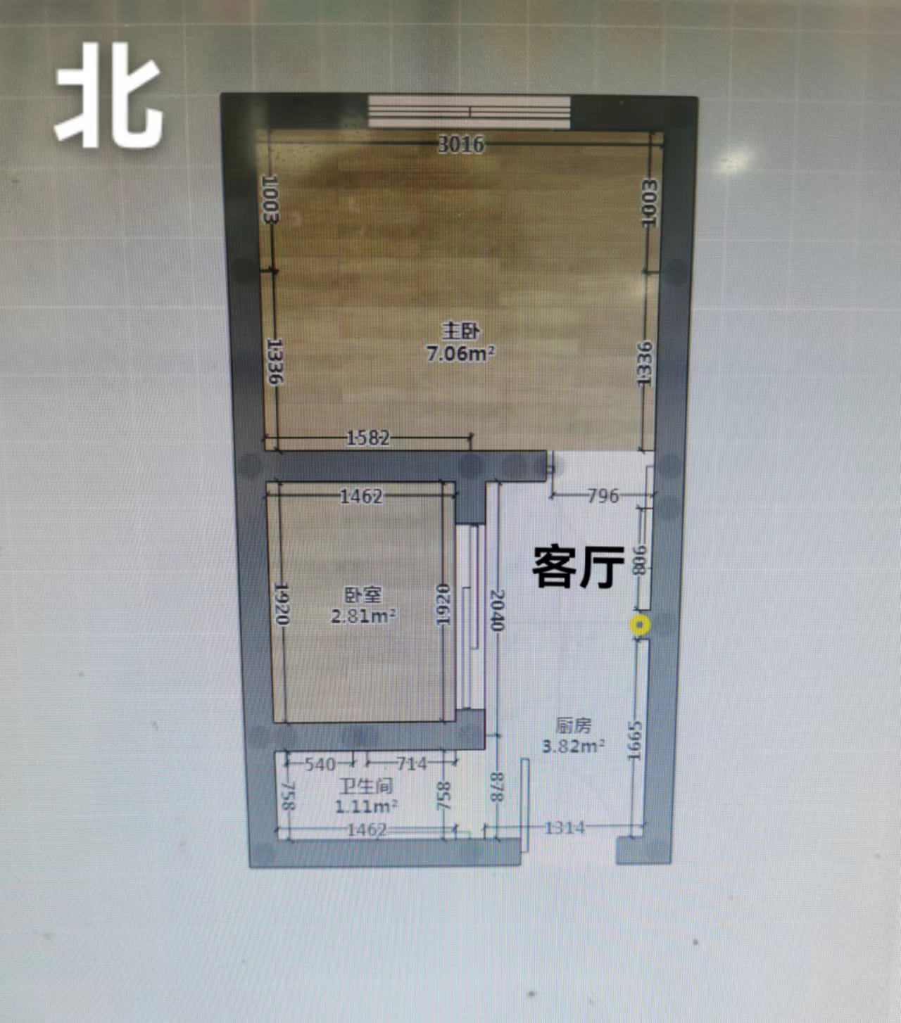 北翼玖玖广场 2室2厅1卫 69.61m&sup2;