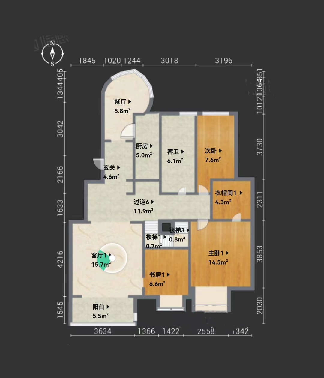 优山美地花园南区 3室2厅2卫 173.00m&sup2;