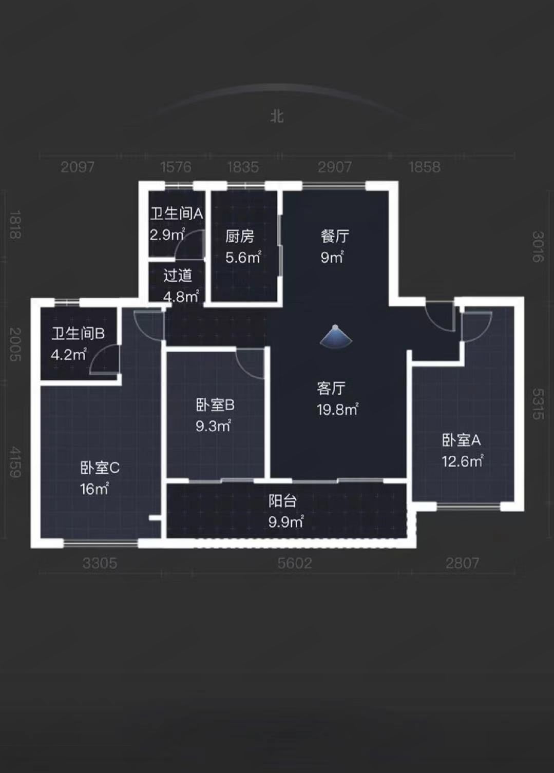 中南珑悦 3室2厅2卫 115m&sup2;