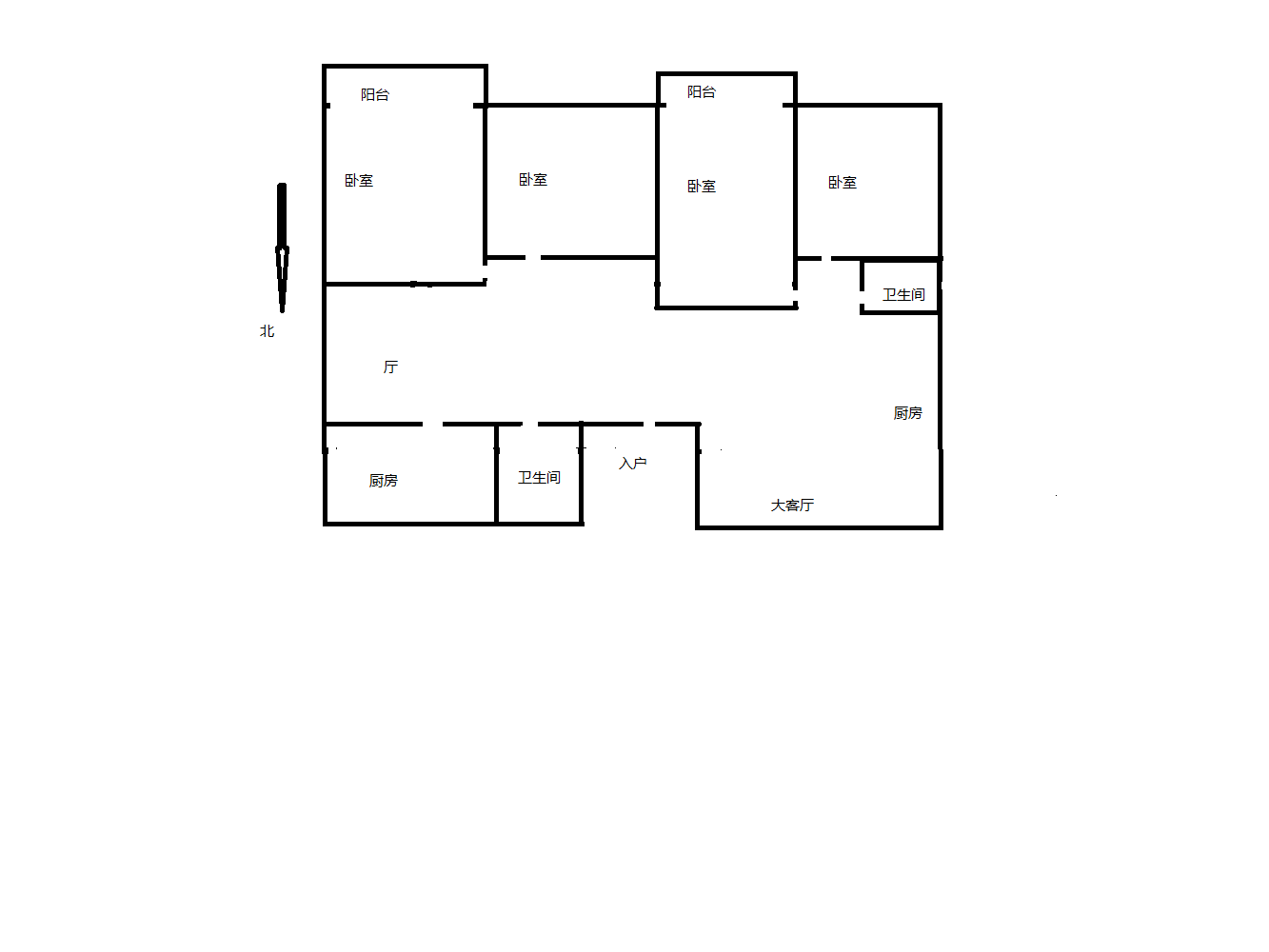 弘运园 2室2厅1卫 89.00m&sup2;