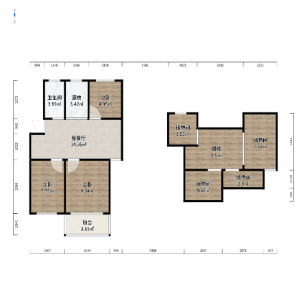 新开苑 3室2厅1卫 100m&sup2;