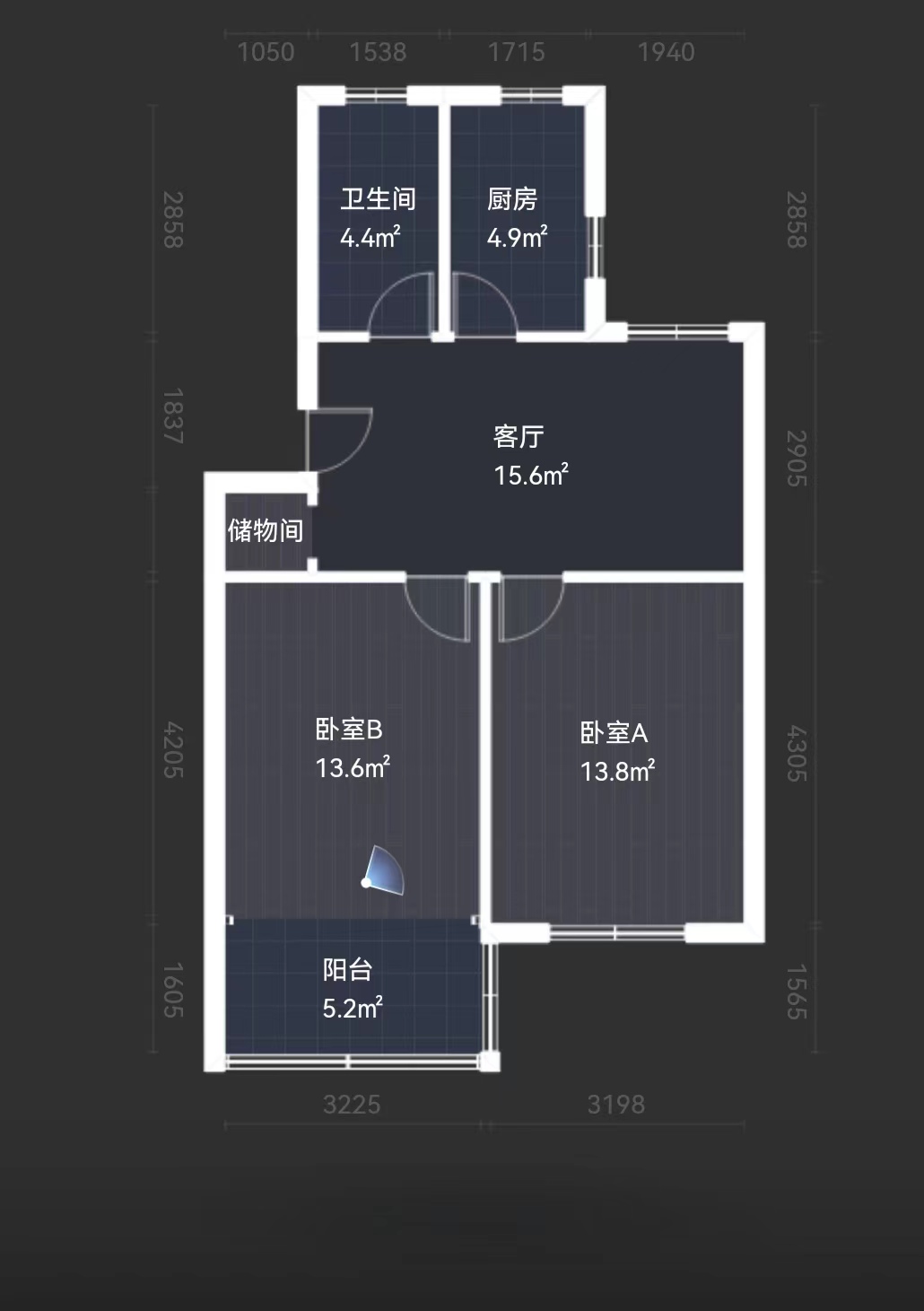 晨苑 2室1厅1卫 73.08m&sup2;