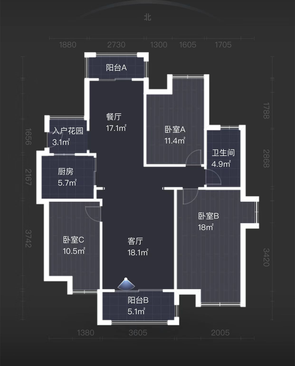 尚海城 3室1厅1卫 120.00m&sup2;