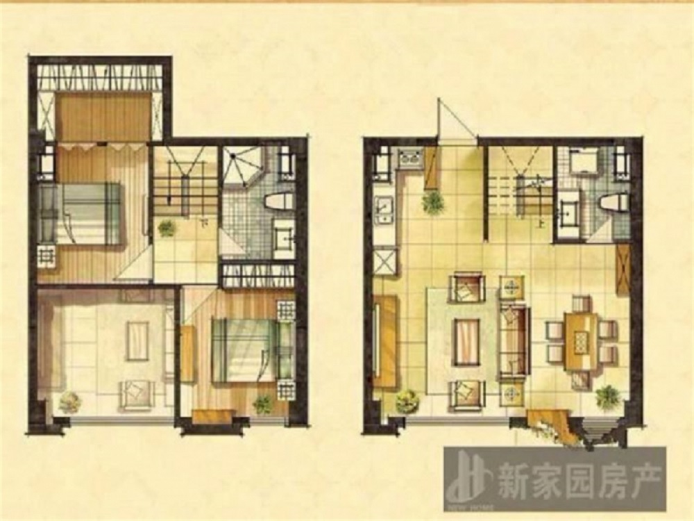 绿洲国际商务公馆C 2室1厅1卫 53m&sup2;