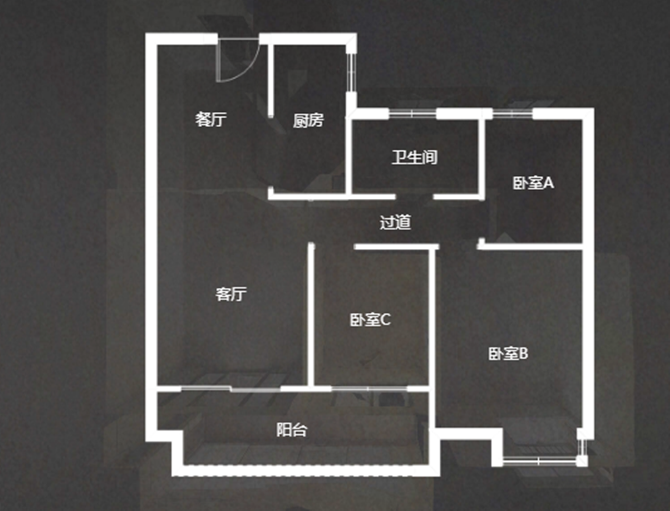 皇家花园北区 3室2厅1卫 95.5m&sup2;