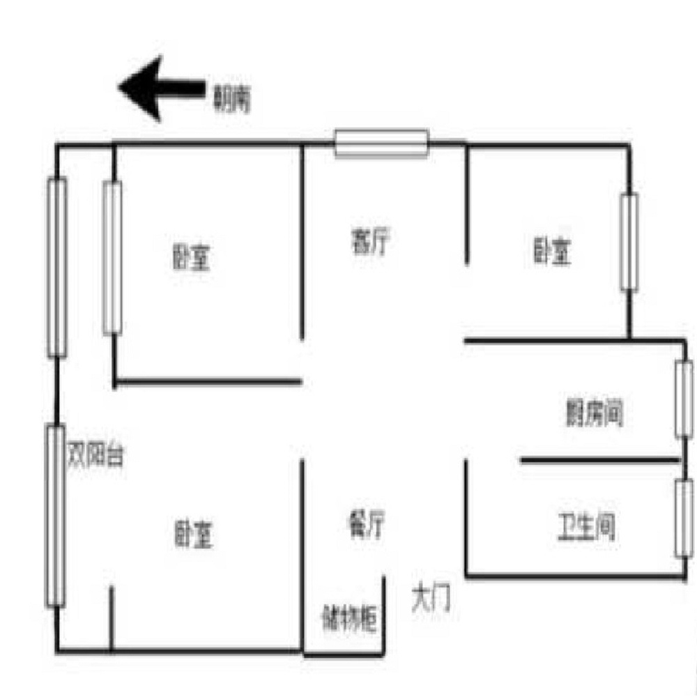 星辰花园 3室1厅1卫 92m&sup2;