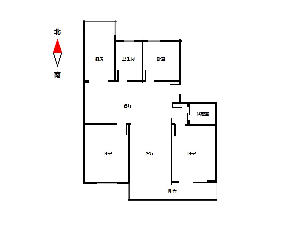 五一新村 3室2厅1卫 114m&sup2;