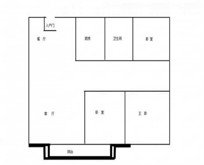 中创大都会 3室2厅1卫 98m&sup2;