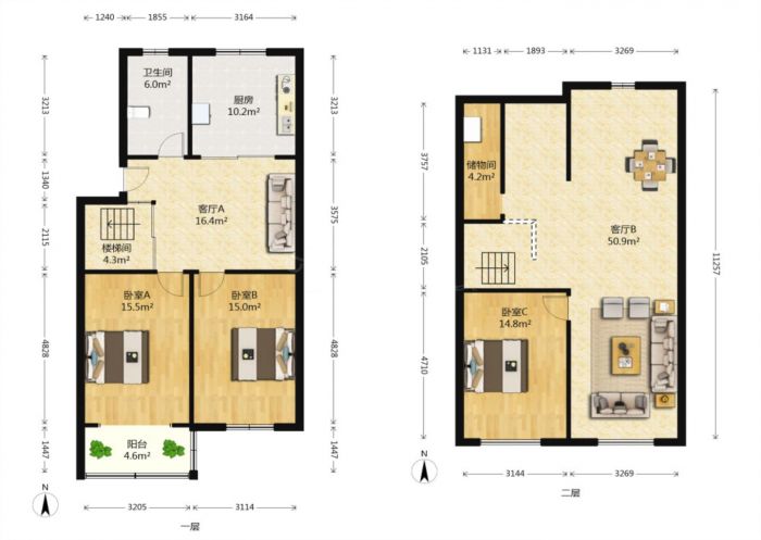 永兴佳园 3室2厅2卫 84m&sup2;