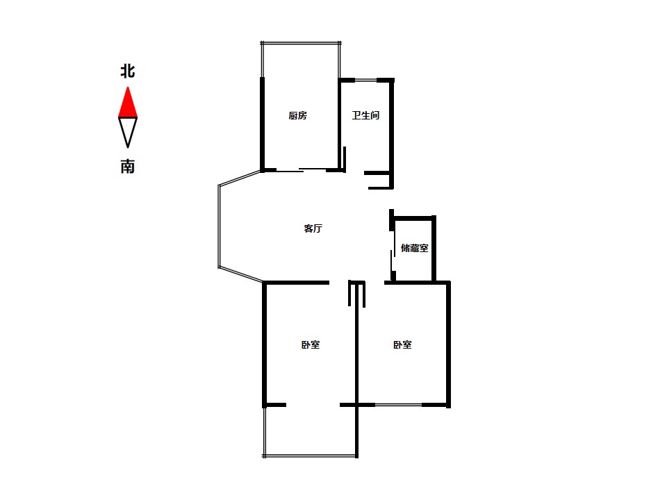 前景花苑 2室1厅1卫 107.00m&sup2;