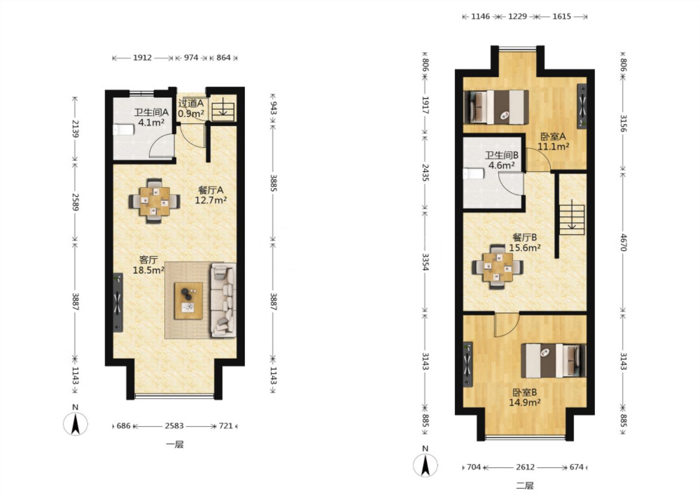 飞马国际 2室1厅1卫 71m&sup2;