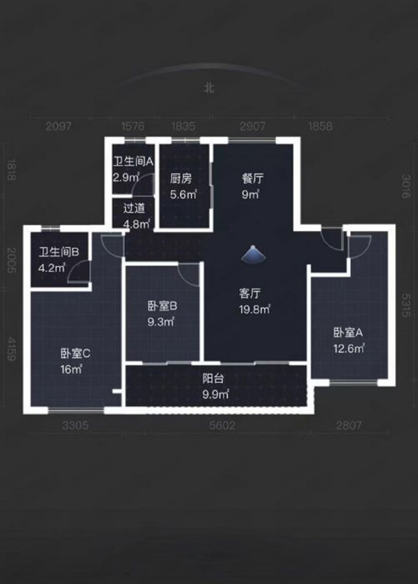 中南珑悦 3室2厅2卫 115m²