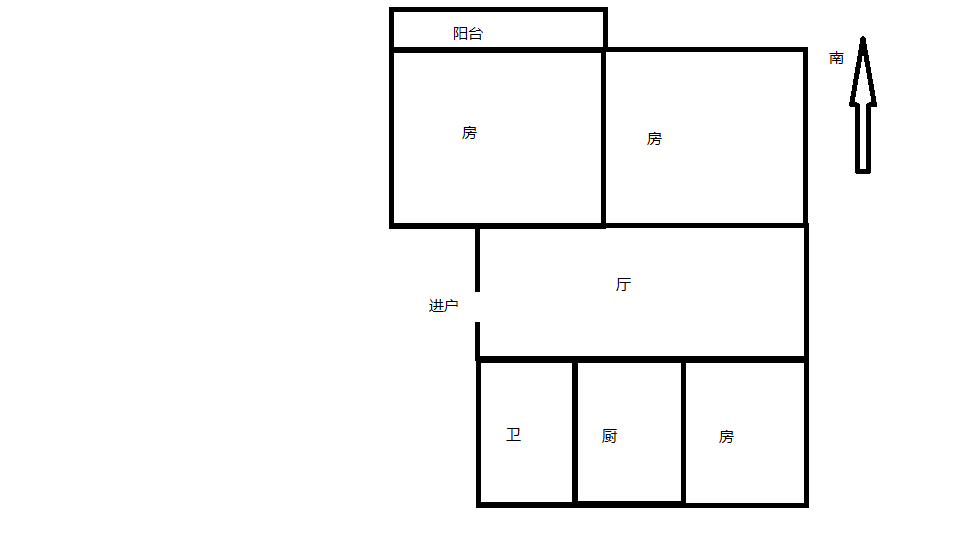 北郭东村南区 3室1厅1卫 90m&sup2;