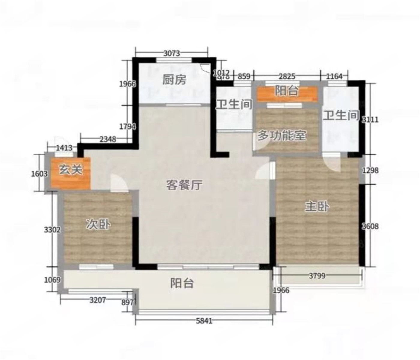 世伦佳苑 3室2厅1卫 130m&sup2;