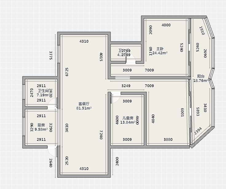 八仙花苑 3室2厅2卫 135.96m&sup2;