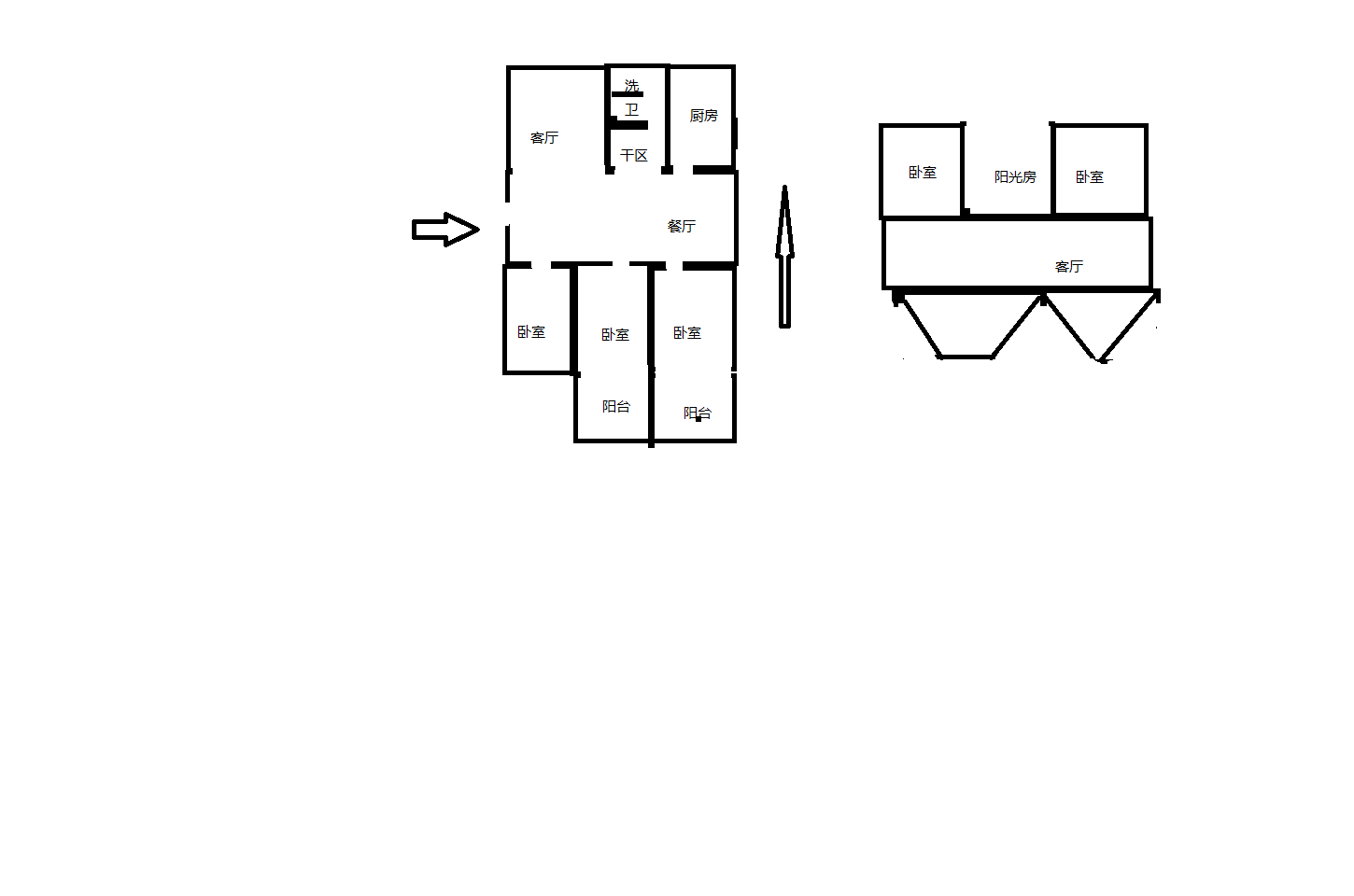 金桥园 3室2厅1卫 118m&sup2;