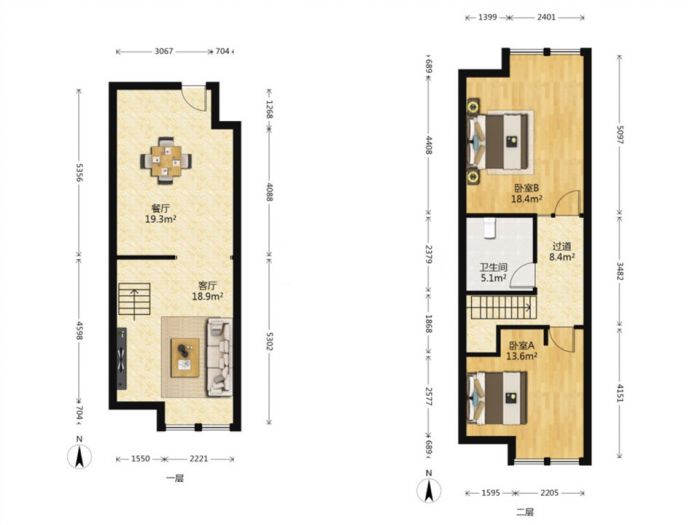 东景国际 2室1厅1卫 60m&sup2;