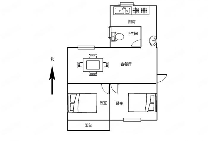城港新村 3室1厅1卫 71m&sup2;