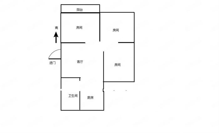 新建路新村（新建花苑） 2室1厅1卫 75.00m&sup2;