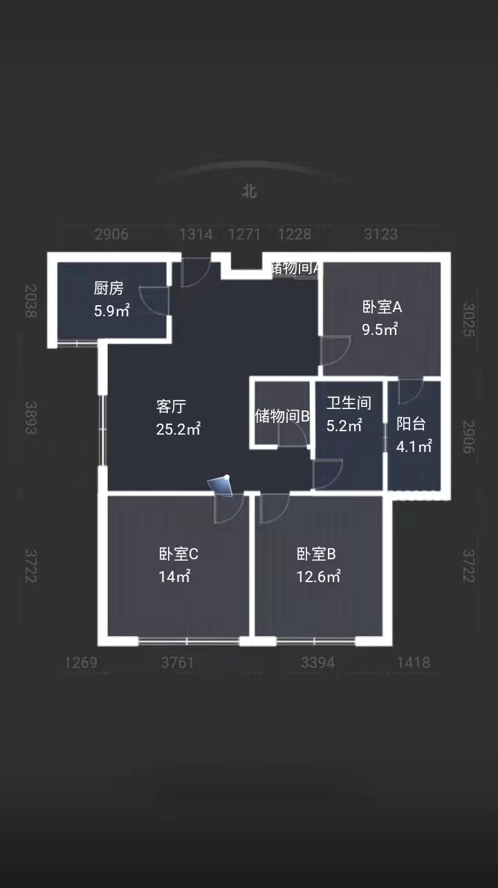 润华国际中心 3室2厅2卫 108m&sup2;