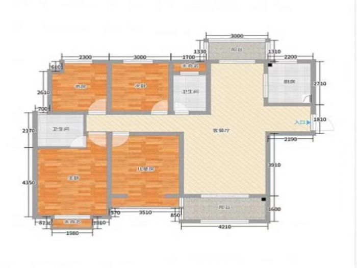 景瑞望府 4室2厅2卫 141.38m&sup2;