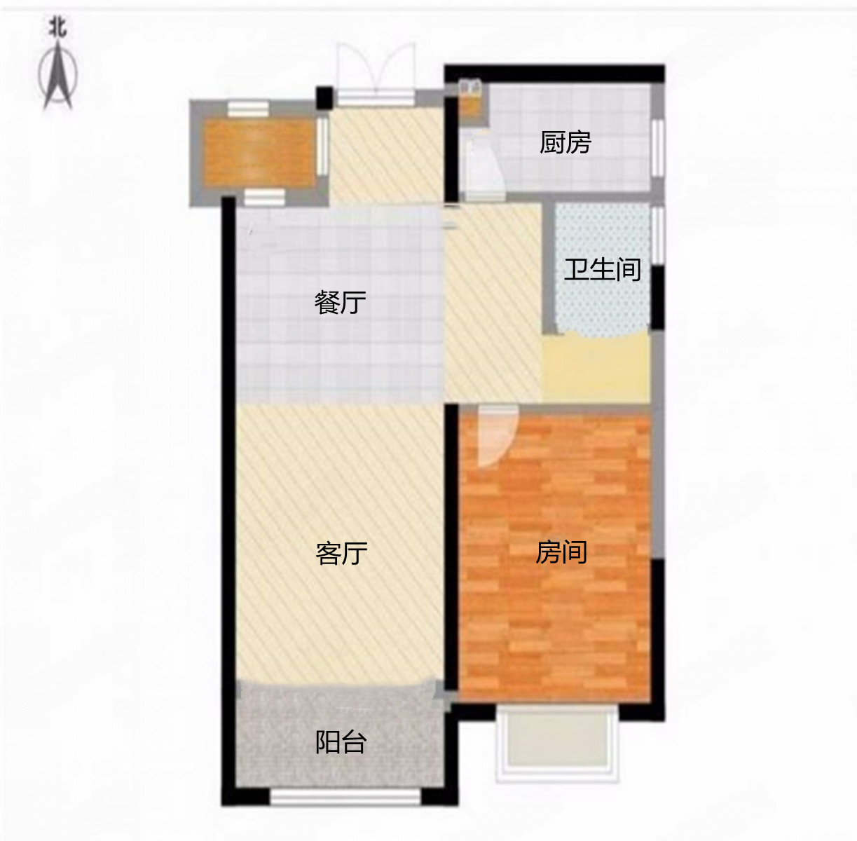 中南世纪花城二期 1室2厅1卫 75.00m&sup2;