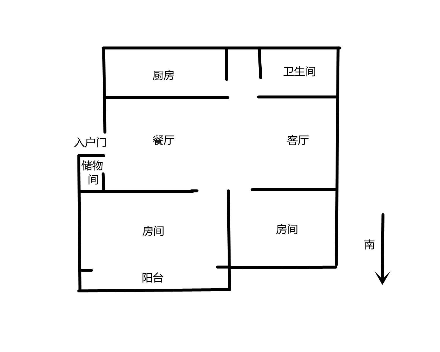 南川园东区 3室1厅1卫 83.79m&sup2;