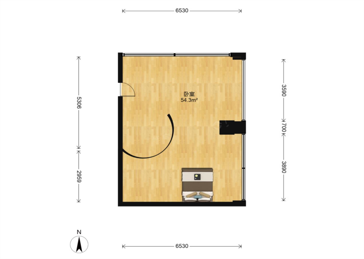 学苑大厦 1室1厅1卫 60m&sup2;