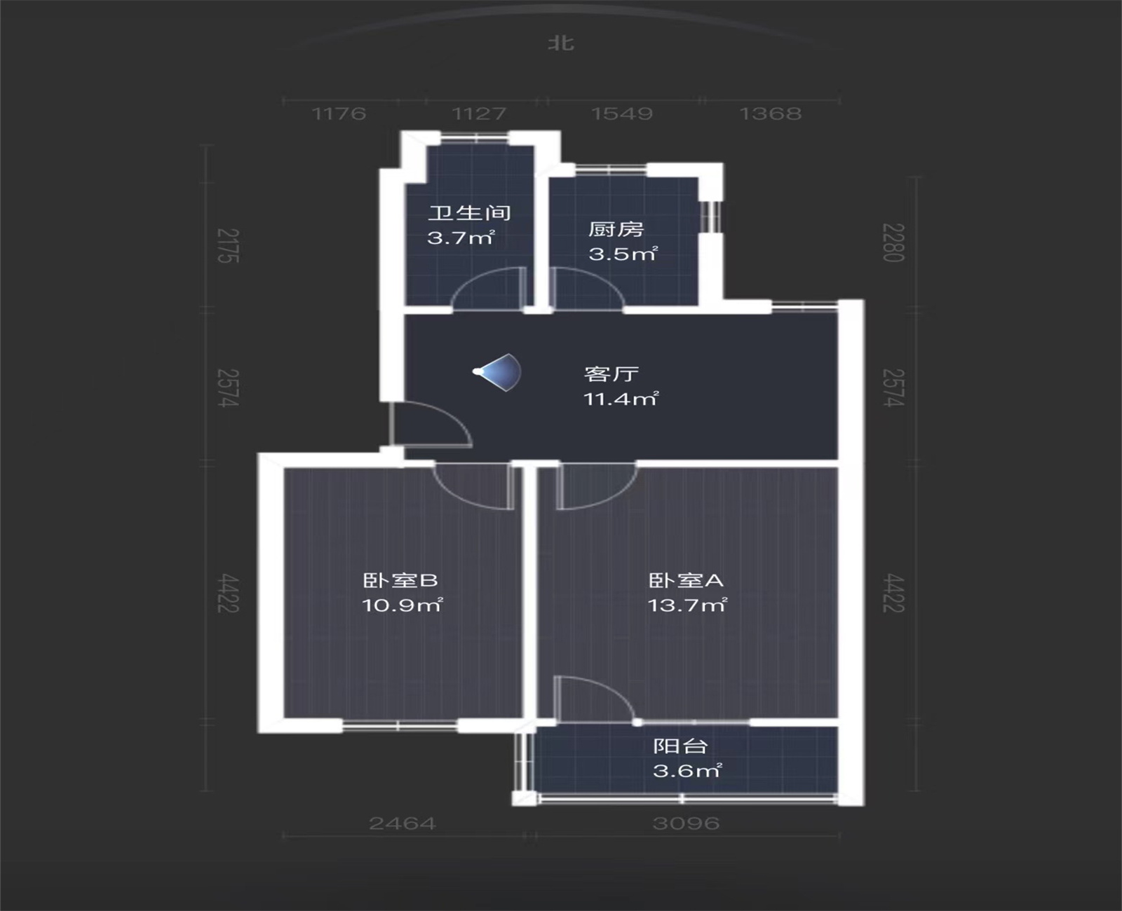 板桥南村东 2室1厅1卫 58.06m&sup2;