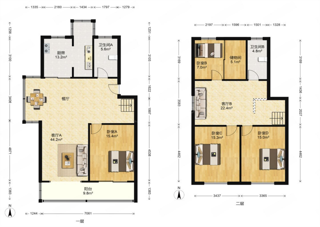锦安花园一期 3室2厅1卫 120m&sup2;
