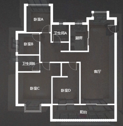 金科廊桥水岸 3室2厅2卫 125m&sup2;