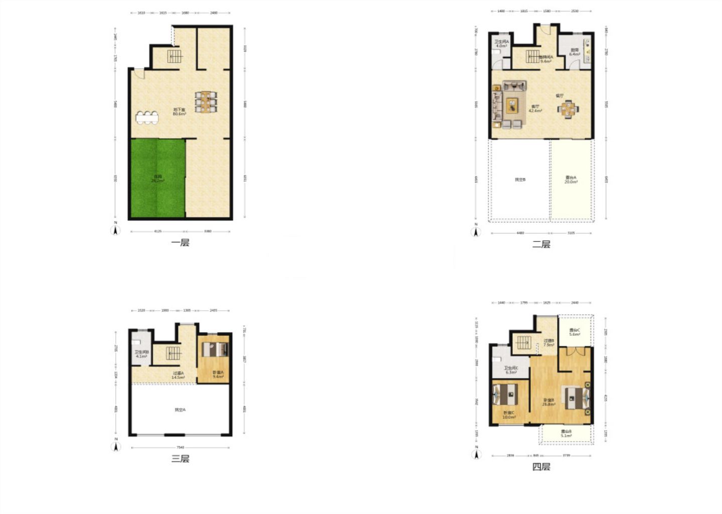 万科白鹭郡 4室2厅2卫 165m&sup2;