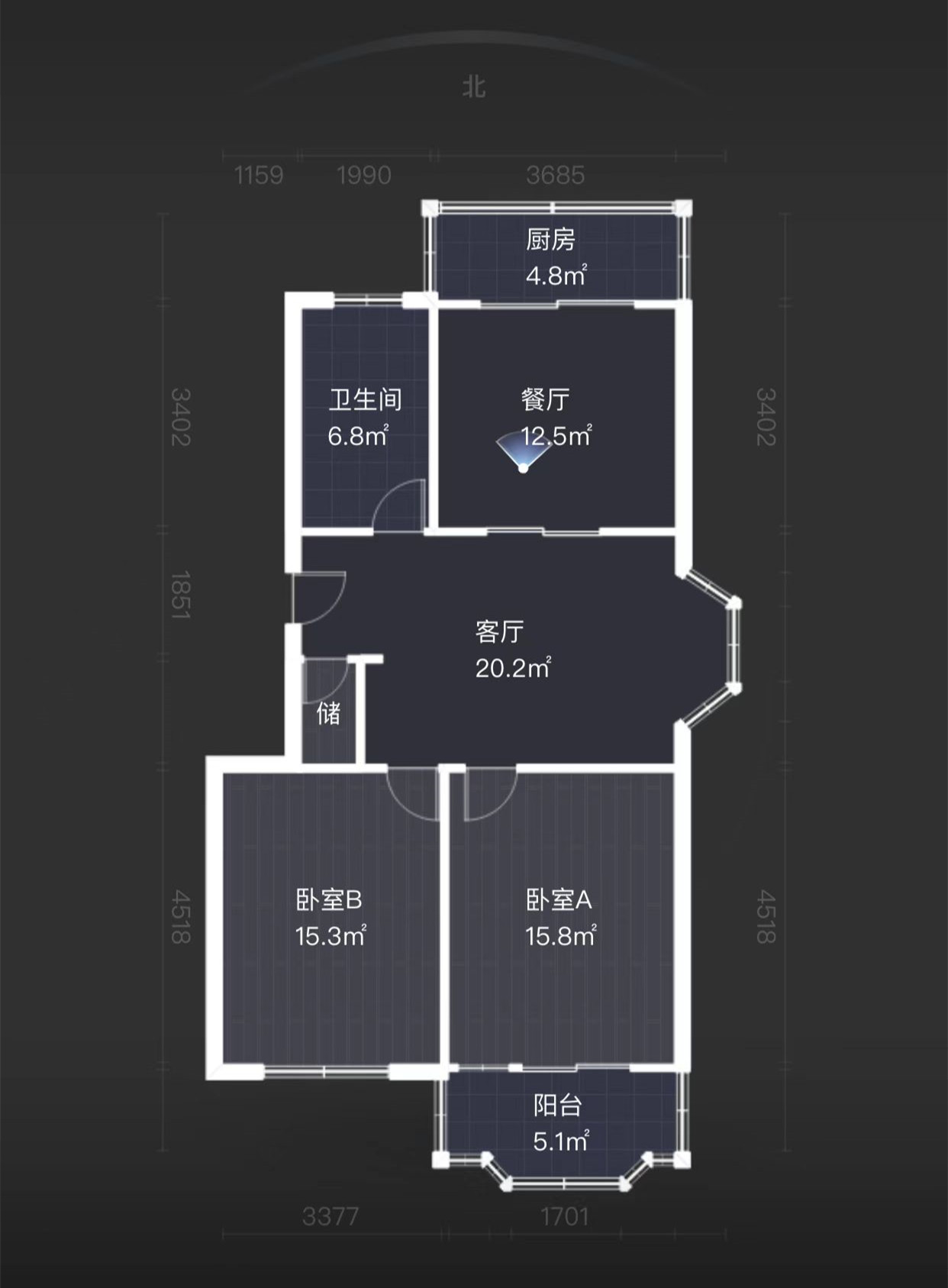 阳光花园 2室2厅1卫 94m&sup2;