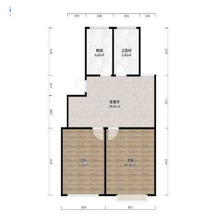 新开中苑 2室2厅1卫 73m&sup2;