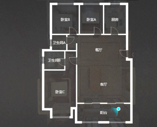 九玺台 3室2厅2卫 125.86m&sup2;