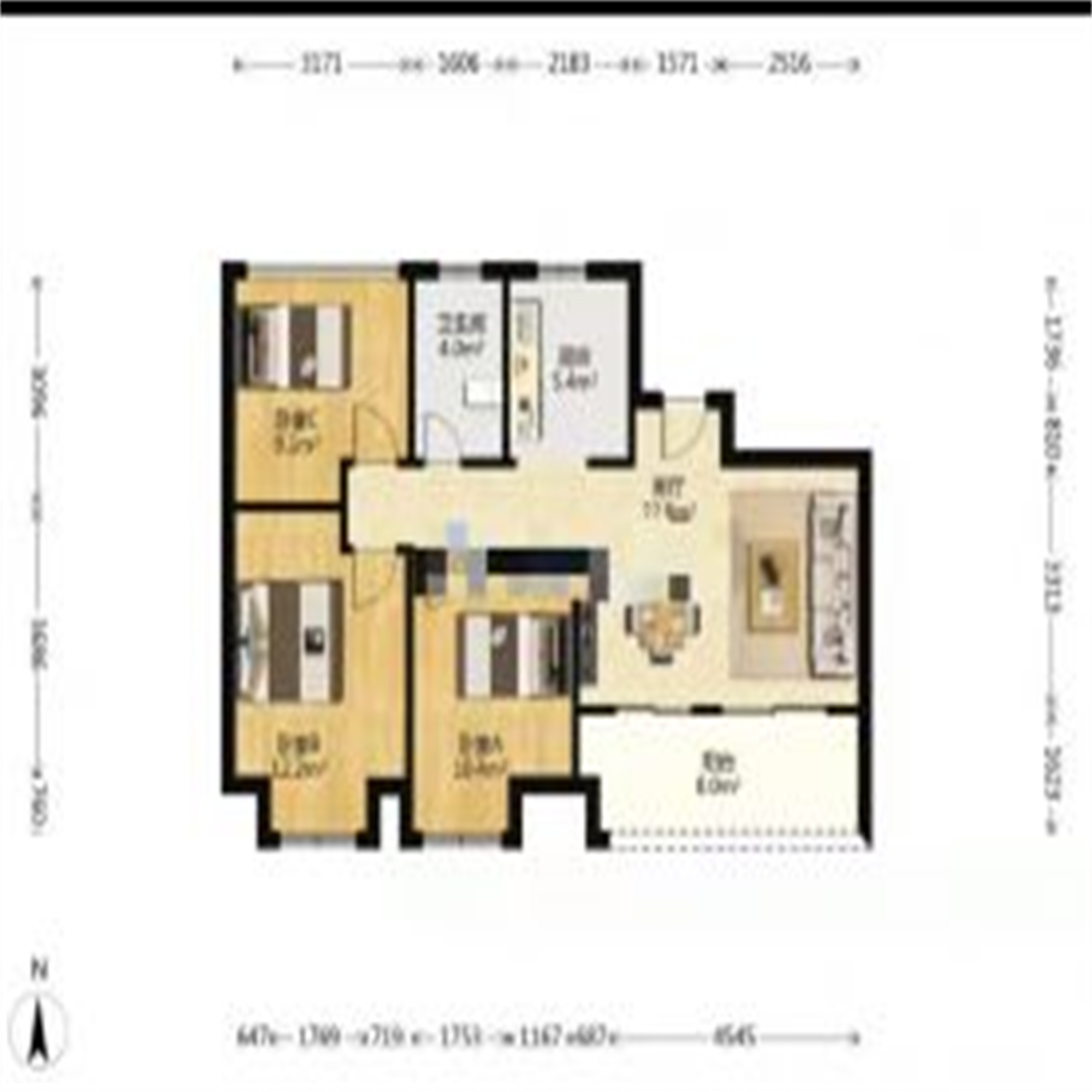 世茂云锦 3室1厅1卫 94m&sup2;